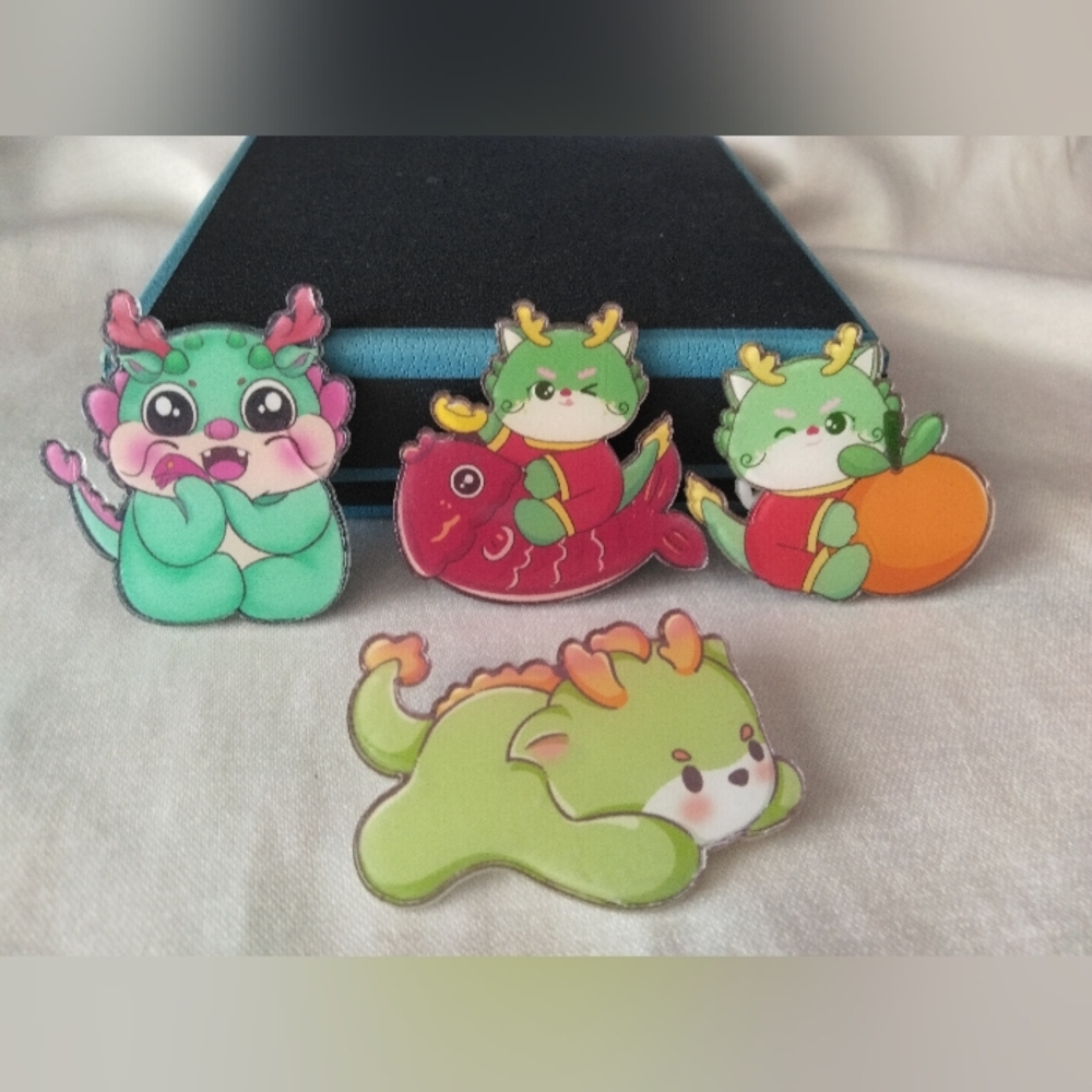 Cute Dragon Pin Set